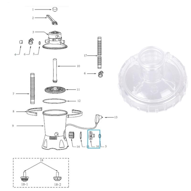 Universals Swimming Pool Filter Housing Corrosions Resistant Plastic Pool Filter for Quickly Installation Compatibility