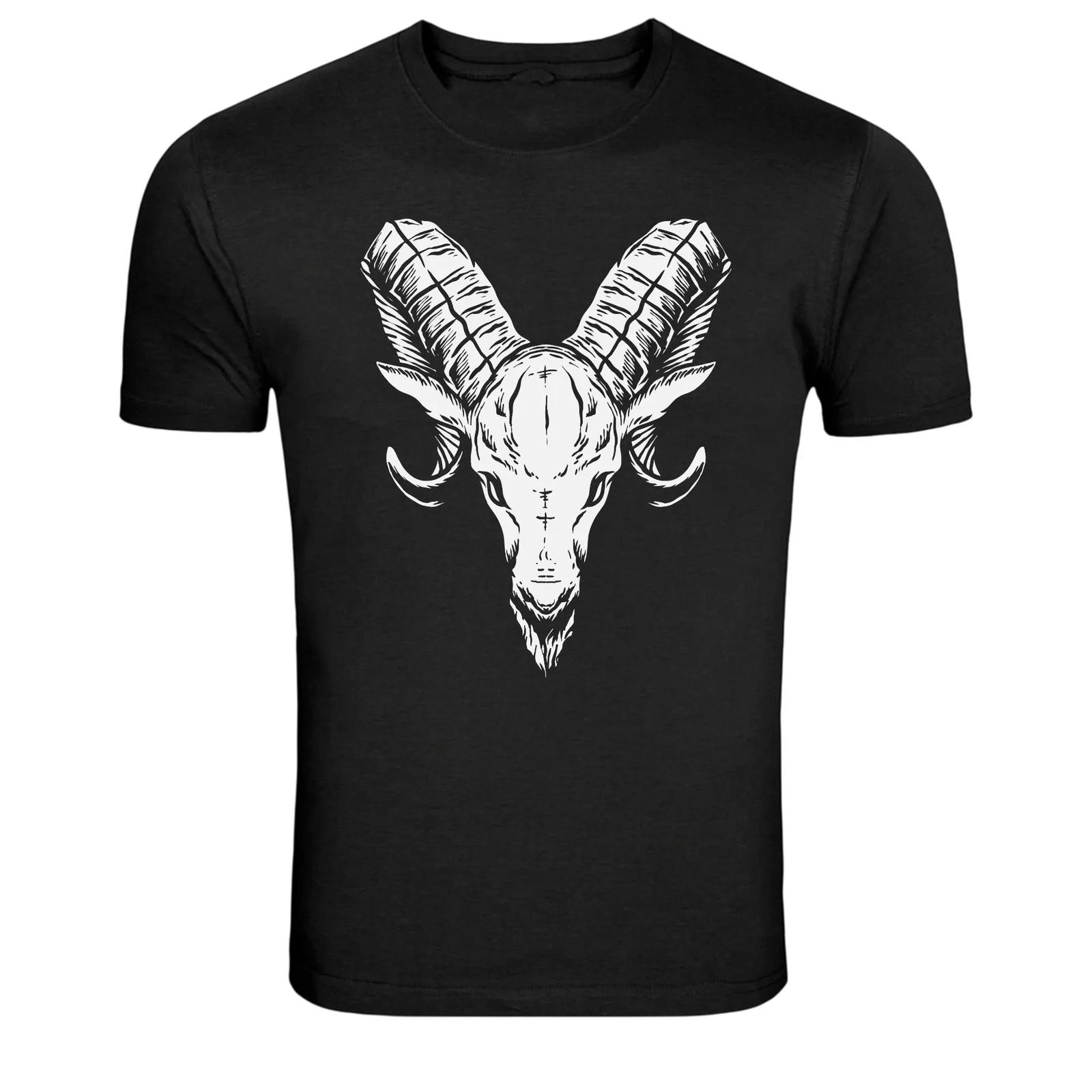 Ram Skull Graphic T-Shirt Goat Skull Occult Gothic Dark Art Tee XL