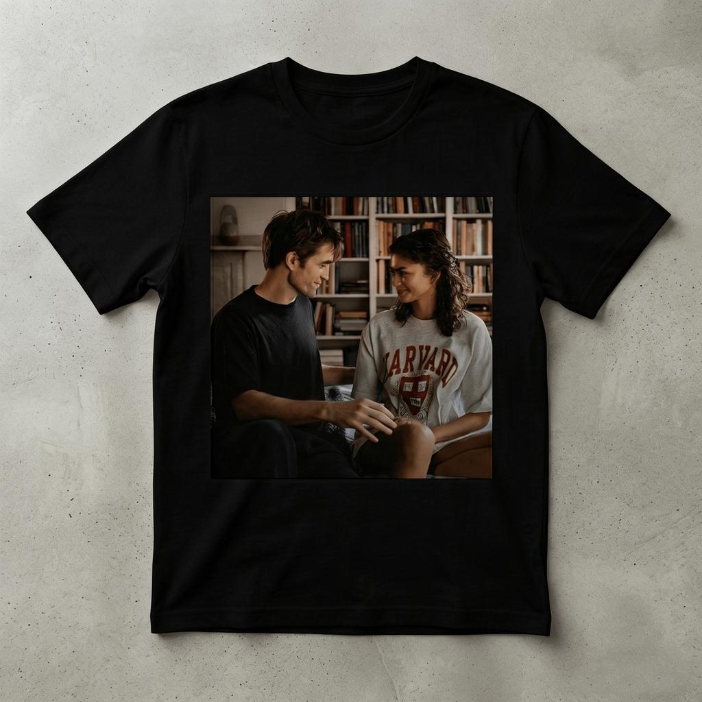 Movie The Drama  Zendaya  Robert Pattinson Graphic Unisexs TShirt Unisex ONeck Cotton Short Sleeve Y2k Popular Oversized Tee