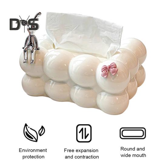 Tissue Box Storage Holder Large Capacity Spring Design Easy To Use Luxury Home Tissue Paper Organizer Desktop Decor