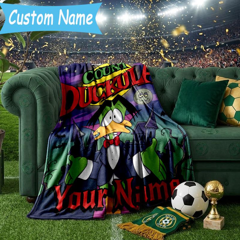 Individuell personalisierte Decke Graf Count Duckula Weiche Überwurfdecke, Geeignet für Familie und Freunde, Sofadecke, Heimdekoration Weihnachtsgeschenk