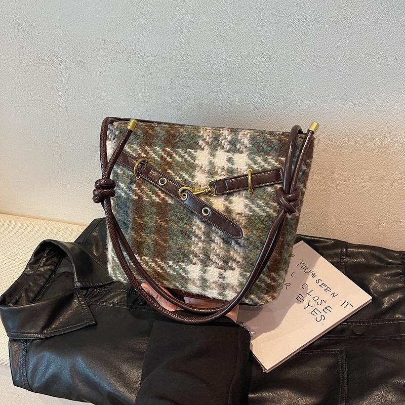 2025 Женская ретро Высококлассная Мода Сумка-ведро на плечо 26x21x22 cm