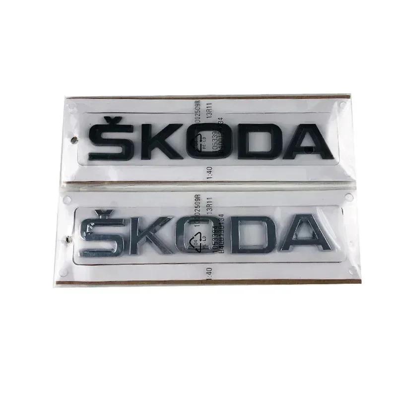 JIYQ3 ABS Letter Emblem Sticker for Skoda RS Fabia Yeti Superb Octavia Kodiaq Karoq Tour Rapid Car Rear Trunk Badge Auto Accessories