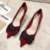 Fashion Sexy High Heels Pumps for Women 2025 Spring New Slip On Thin Heeled Party Shoes Ladies Pu Leather Pointed Toe Bows Single Shoes