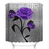 4PCS Flowers Rose Print 3D Shower Curtain Waterproof Polyester Bathroom Curtain Anti-slip Bath Mat Toilet Rugs Carpet Bath Sst Decor