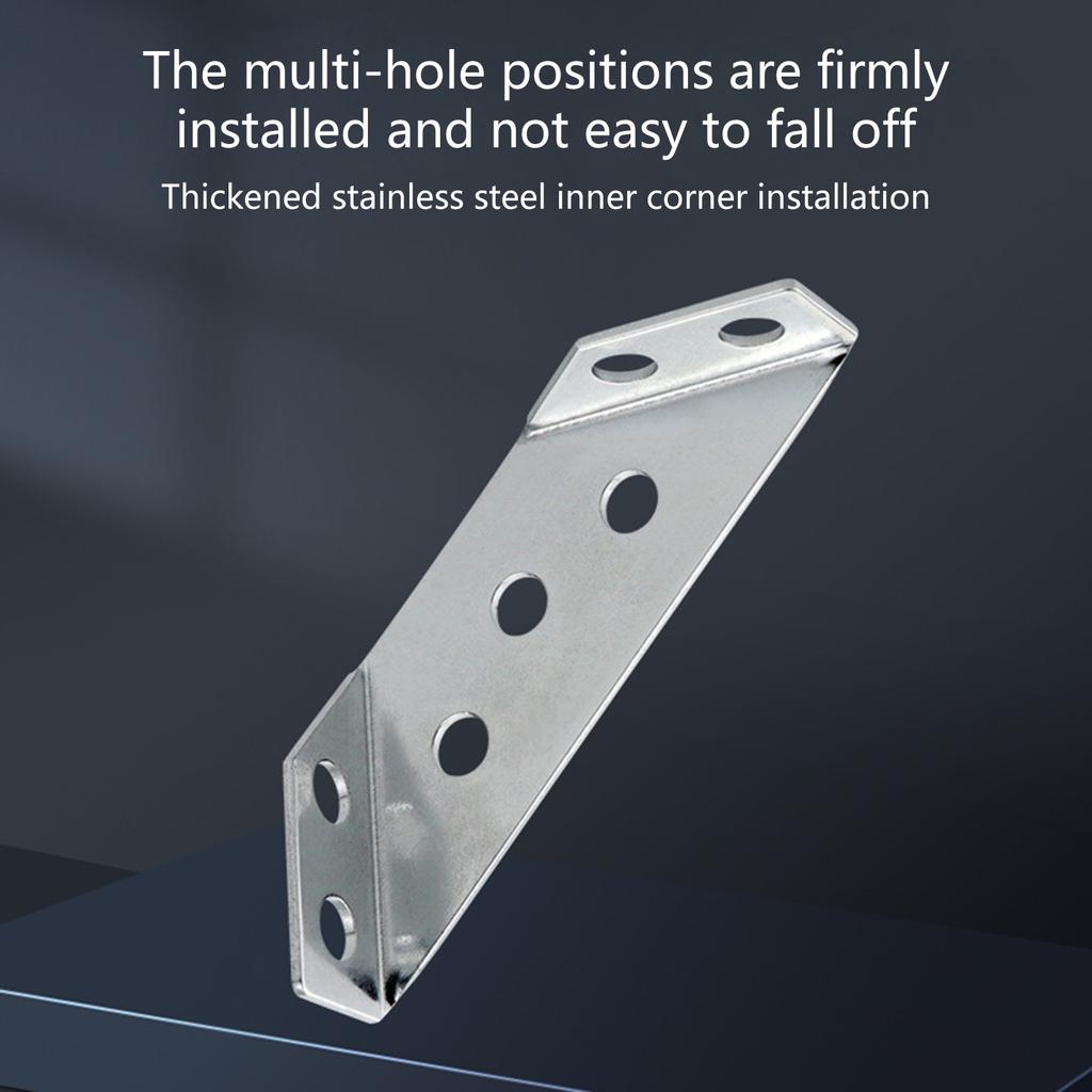 10Pcs Stainless Steel Furniture Corner Connector Shelf Brackets Heavy Duty Corner Brackets for Drawers Cabinets Table