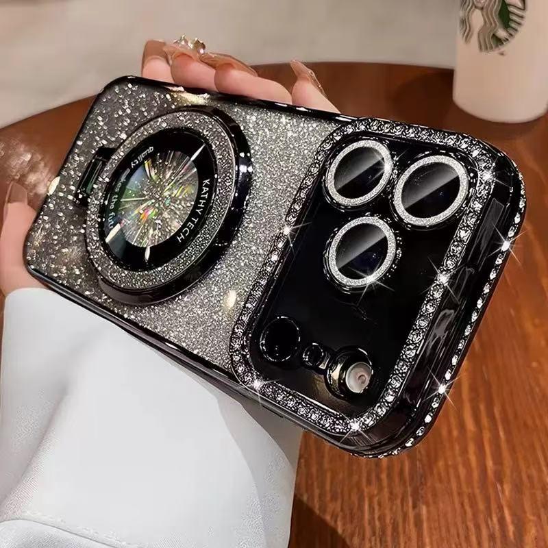 

iPhone 17 Glitter MagSafe Case for 16/15 Pro Max with Holder iPhone 16