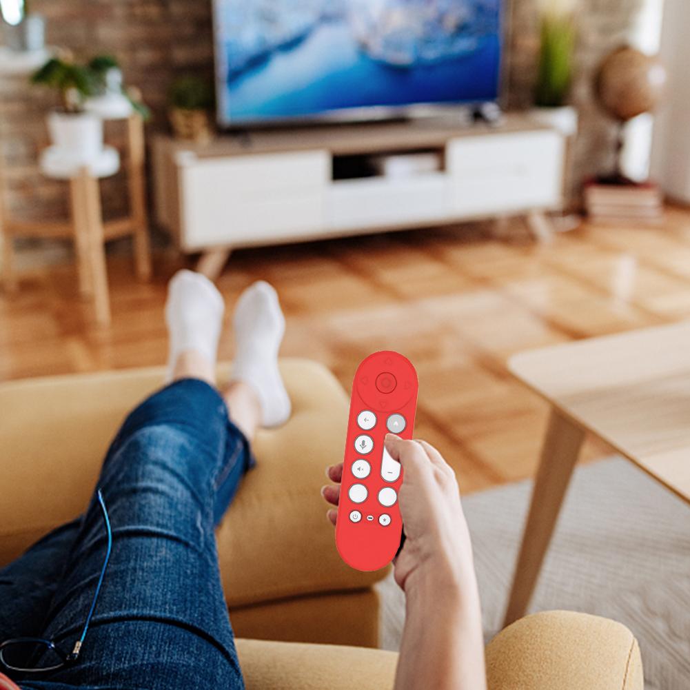 Silicone Remote Case Anti-Slip Protective Controller Sleeve Skin Remote Cover for Google TV Streamer 4K Voice Remote