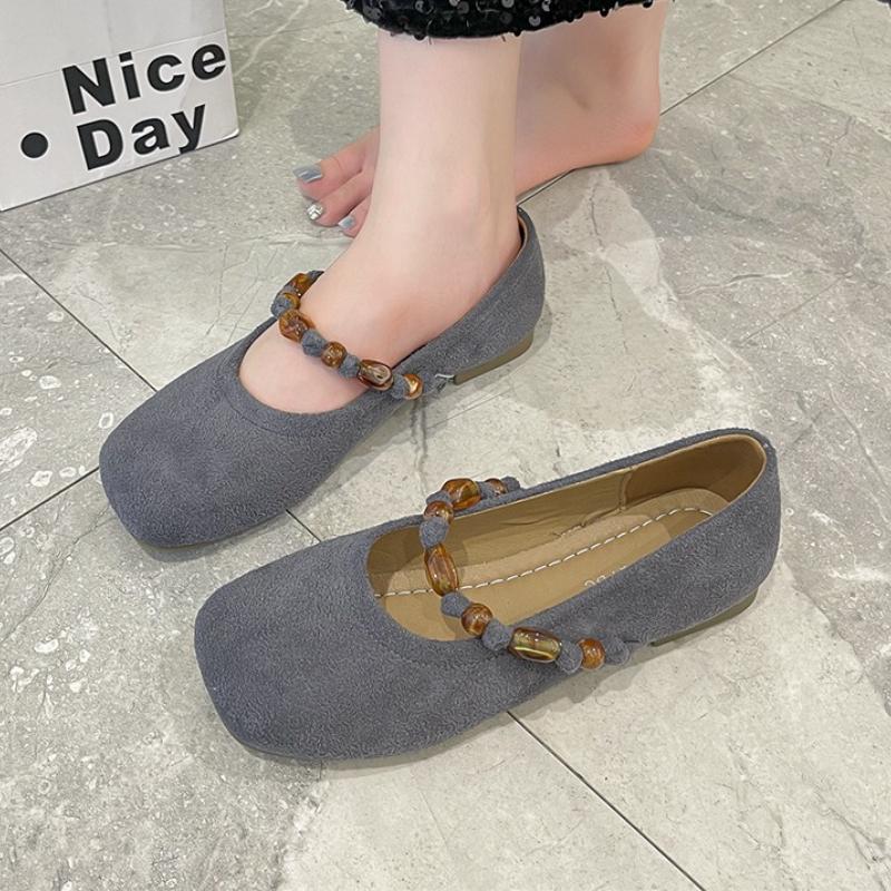 Fashion Flats Women Shoes Beaded Square Toe Loafers Shoes Casual Sport Sandals 2025 Trend New Summer Sneakers Elegant Walking Zapatos