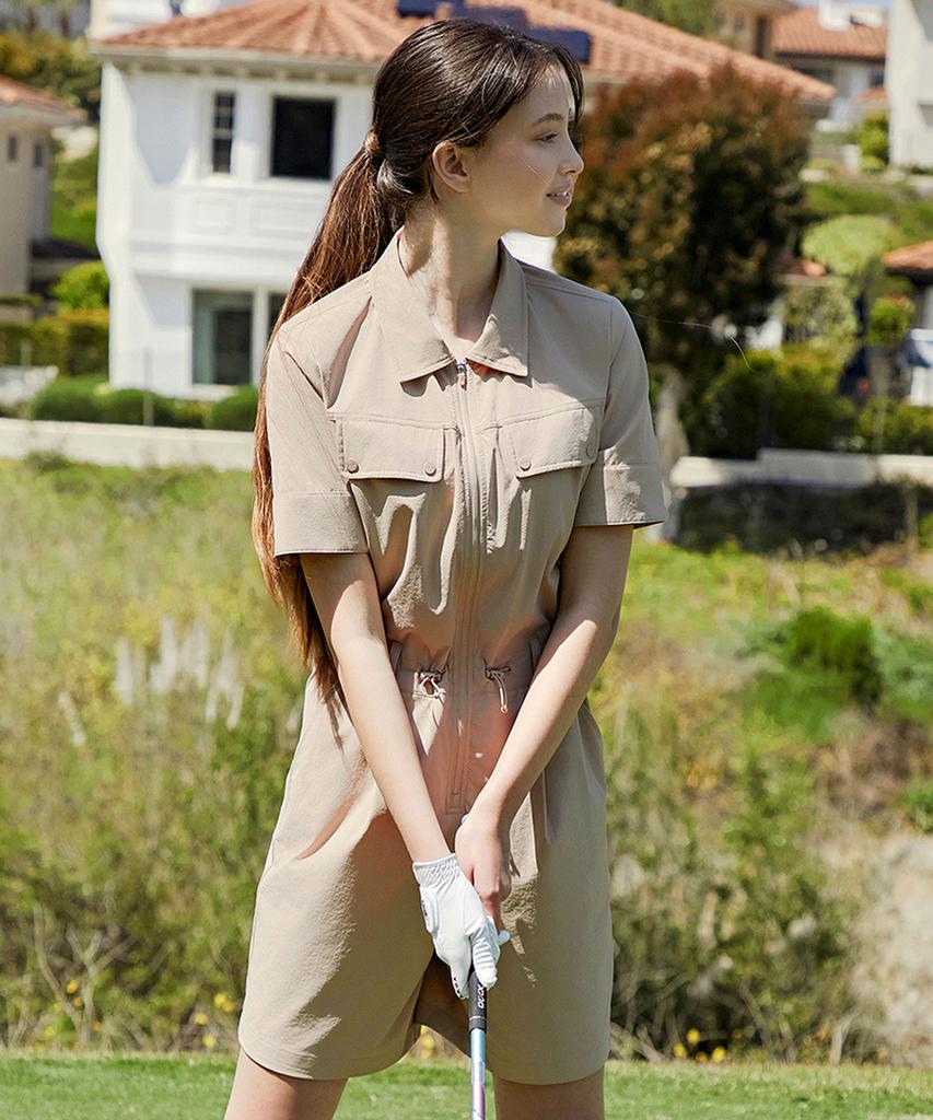 XEXYMIX Comfy Woven String Zip-Up Jumpsuit Xgfop02J1