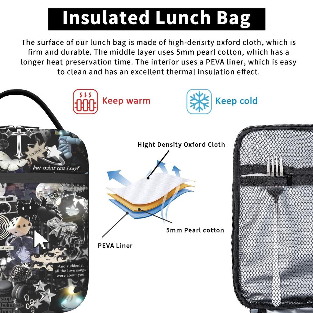 Sebastian Solace Insulated Lunch Bag for Men Women Food Bag Portable Thermal Cooler Lunch Boxes For School Office