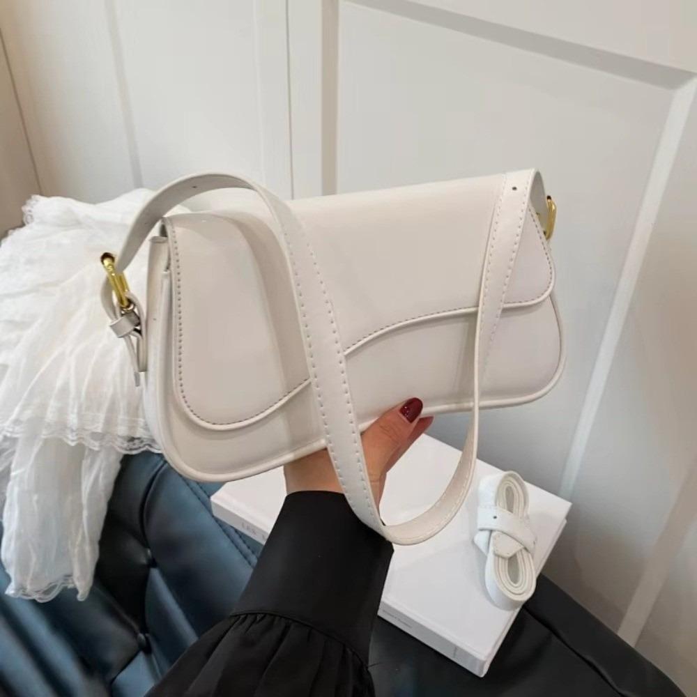 Stylish Retro PU Leather Underarm Bag Fashion Small Square Shoulder Crossbody Handbag for Women