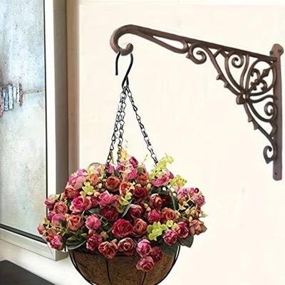 Wall Mounted Cast Iron Right Angle Hook Courtyard Hanging Plant Hanger Home Wall Decoration Hangers Key Holder Wall