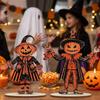 3Pcs Wooden Halloween Pumpkin Ornament 2D Flat Pumpkin Scarecrow Party Sign  Farmhouse Setting
