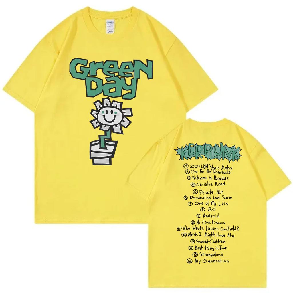 Rock Band Green Day Kerplunk Album Merch Trička Pánské Dámské Oblečení Móda Hip Hop Tričko Letní Ležérní Tričko s Krátkým Rukávem
