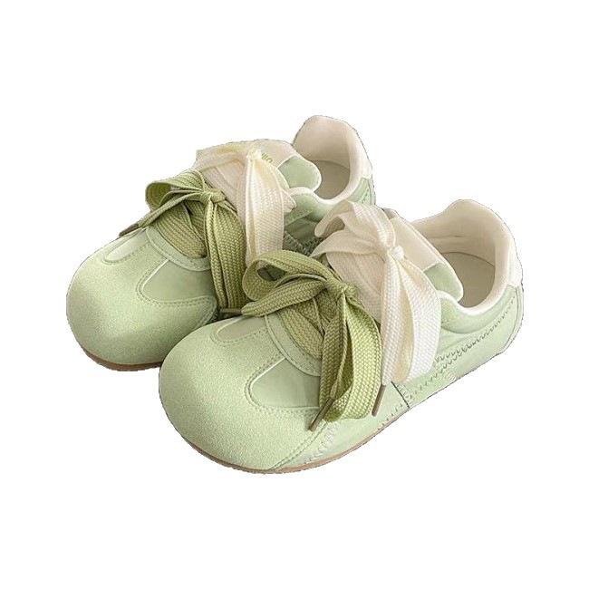 Double shoelace little white shoes women's 2025 new autumn design thick-soled women's shoes retro breathable German training casual shoes