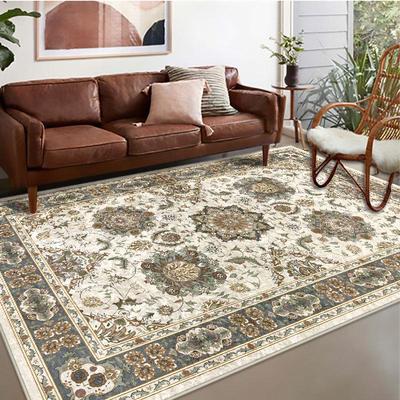 Elegante tappeto antiscivolo in velluto dorato con motivo a rombi, per soggiorno, camera da letto, studio e zona tavolino.