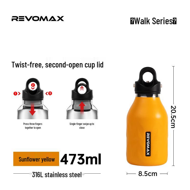 REVOMAX Безрезьбовая Термоизолированная Большая Емкость Чашка для Воды из Нержавеющей Стали 316L 473ML