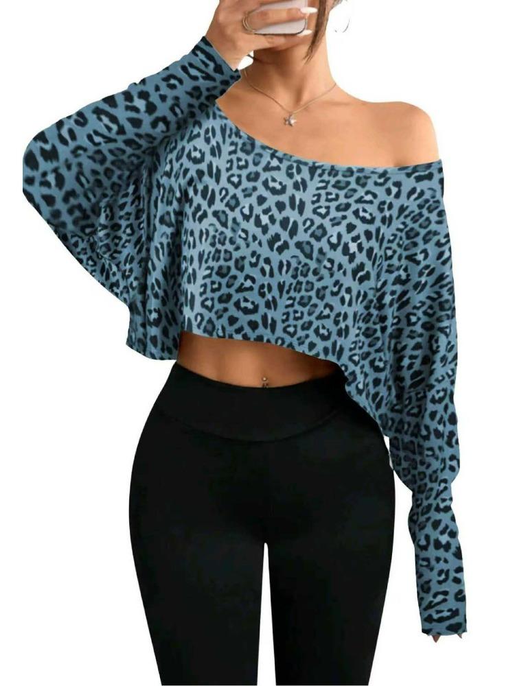 2026 Women'S Black Long Sleeve Blouse T-shirt Casual Asymmetrical Neck Strapless Top for Sporty