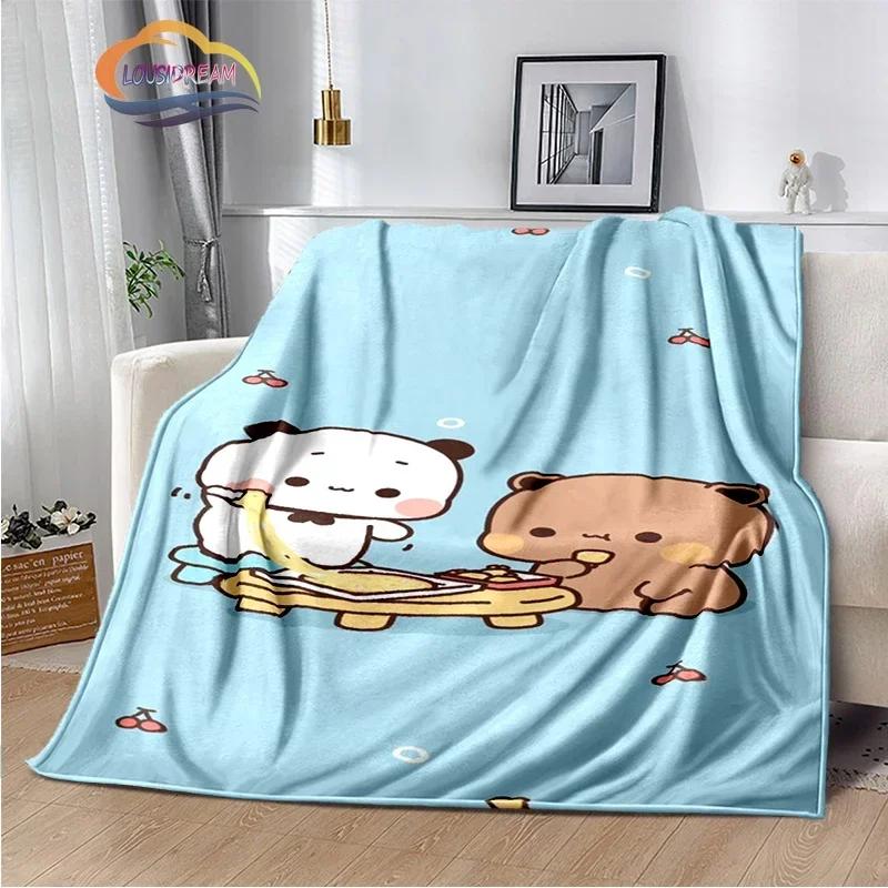 Cartoon Print Bear and Pa Blanket Cute Bubu  Dudu Series  Kids Warm Flannel Soft Comfortable Home Bed