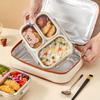 WORTHBUY 304 Stainless Steel Lunch Box With 2/3 Compartments Large Capacity Student Bento Box Portable Leak-proof Food Container