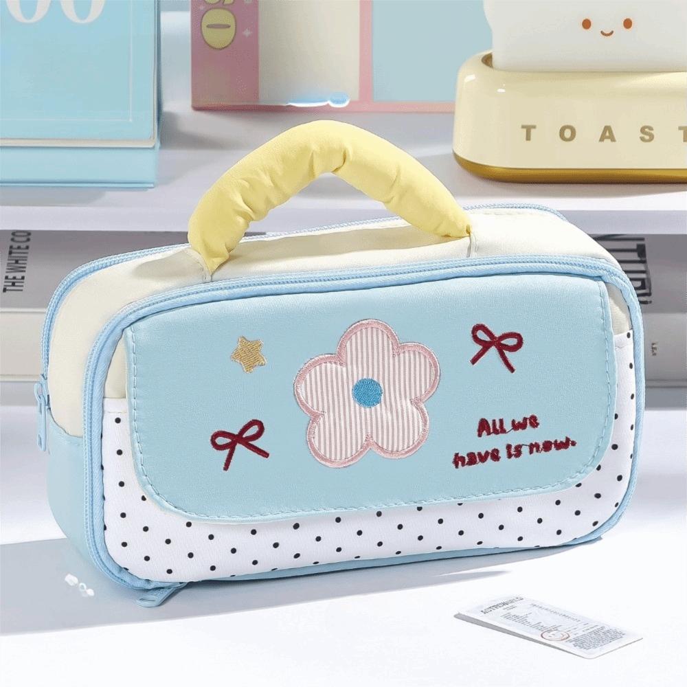 Multi-Layer Stationery Bag Large Capacity Storage Bag Handheld Design Pencil case  Student Use