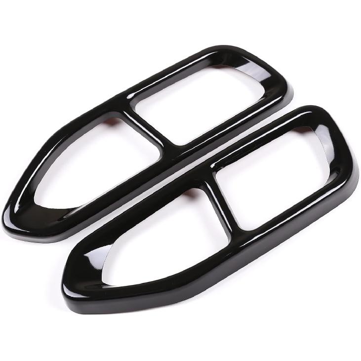 304 Stainless Steel Car Exhaust Tail Pipe Cover Trim For For BMW 7 Series G11 G12 730 740 750i 2016 2017 2018 (black)