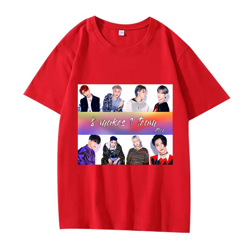 KPOP ATEEZ 8 Makes 1 Team TShirt Unisex Women Oversized 100 Cotton Hot Sale Short Sleeve Summer Fashion Unisex Plus Size Tops