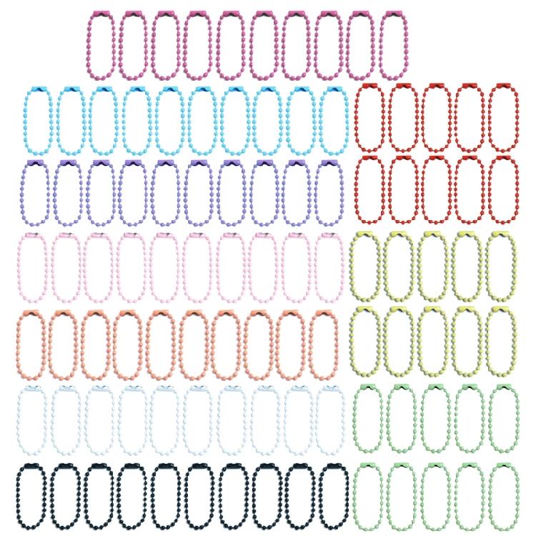 100Pcs Stylish Keychain Accessory Colorful Small Ball Bead Chain with Connectors 1