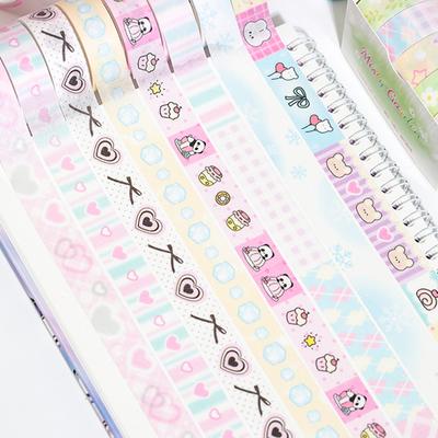 5 Rotoli/Set Set Nastro Washi Coreano Fine con Glitter Vendita Sogno Galassia Carino Ragazza Adesivo Manuale Materiale Fai da Te Adesivi ad Anello
