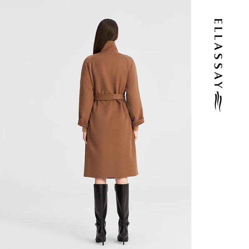 ELLASSAY Women's Merino Wool Stand Collar Coat