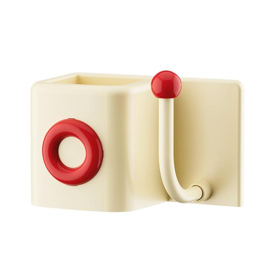 Wall-Mounted Storage Box with Hook No Drilling Wall Storage Container Bathroom Organizer for Toiletries Keys Hair Ties Combs