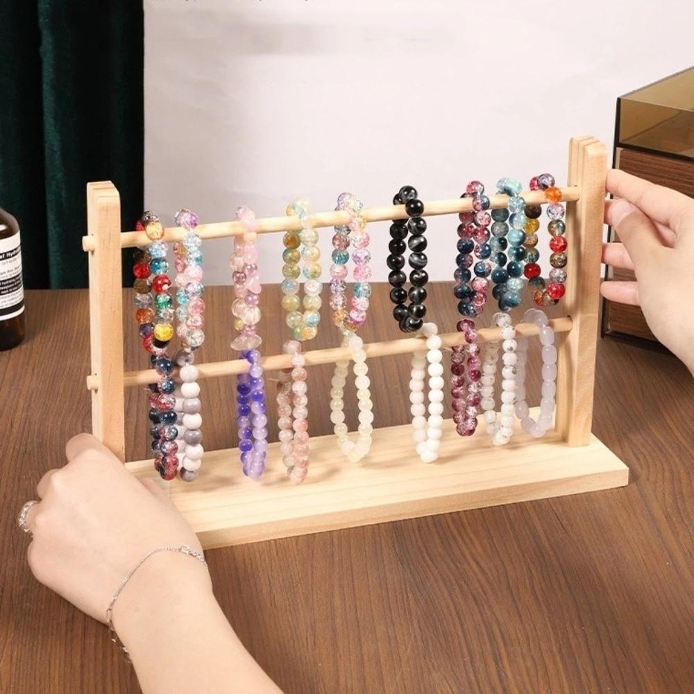 Storage Shelf Jewelry Display Stand Vintage Bracelet Frame Wooden Storage Rack  Living Room