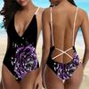 Hot Selling and Popular Women's Fashionable Rose Printed Camisole with Backless Swimsuit