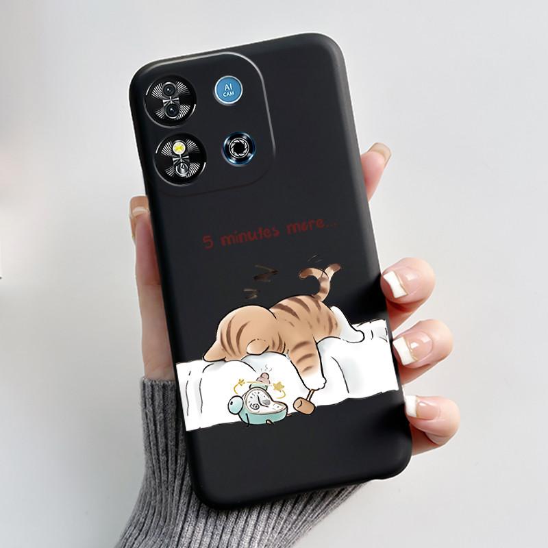 For Oukitel C57S C57 Pro Plus Ultra Case BLU J12 Back Cover Cute Love Heart Rabbit Black TPU Soft Silicone Protective Phone Case