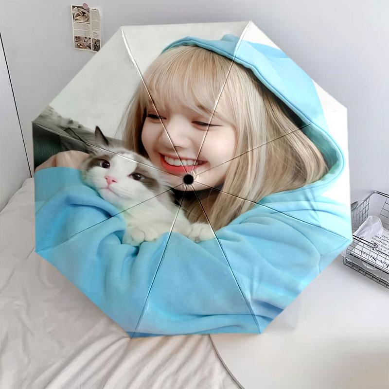 LISA, automatic folding umbrella, portable and foldable design, 8 ribs, a Christmas or birthday gift.