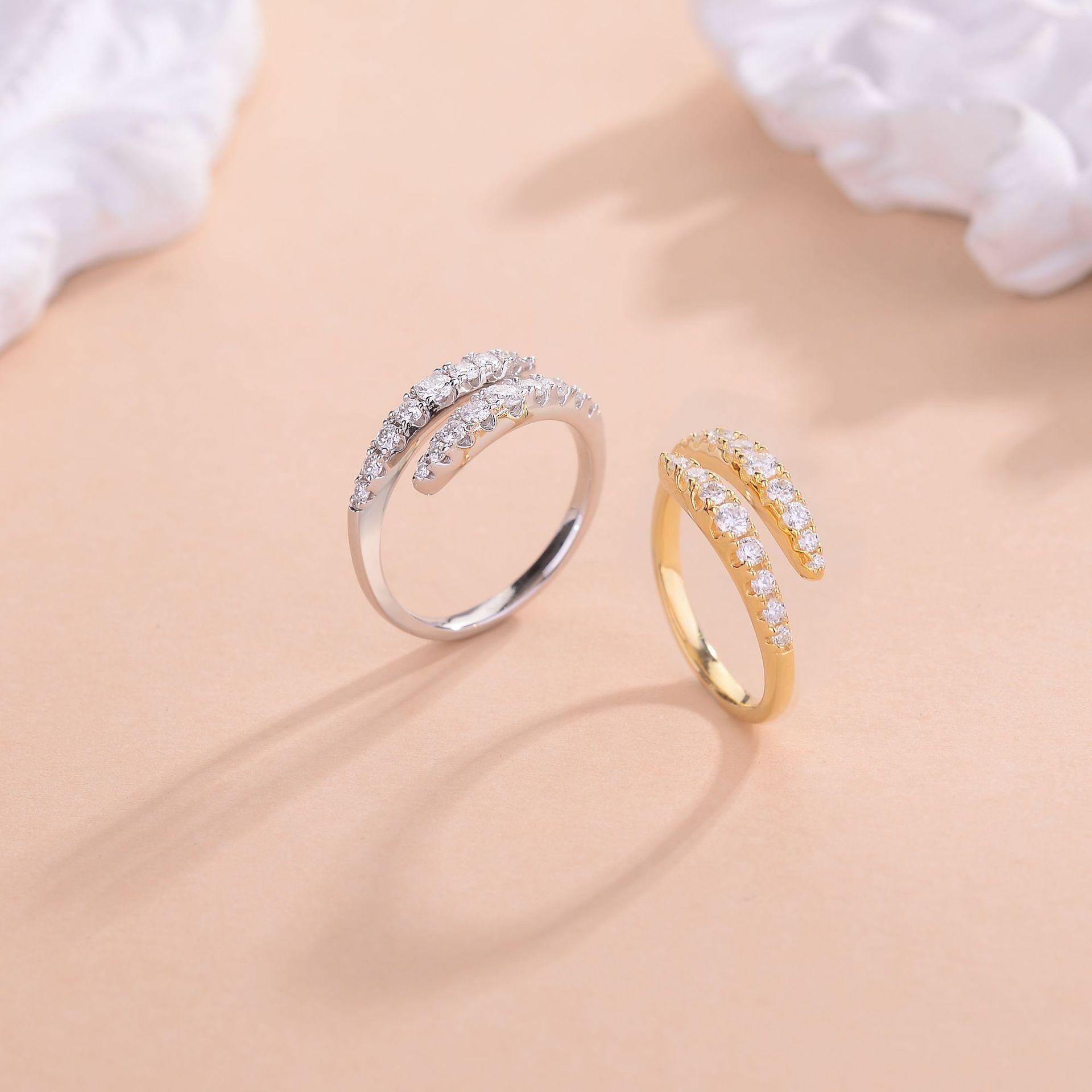 

Все двухрядные кольца с муассанитом, общий вес 0,5 карата, с сертификатом, женские кольца из стерлингового серебра 925 пробы, высококачественные кольца с драгоценными камнями для рукоделия 8 белый