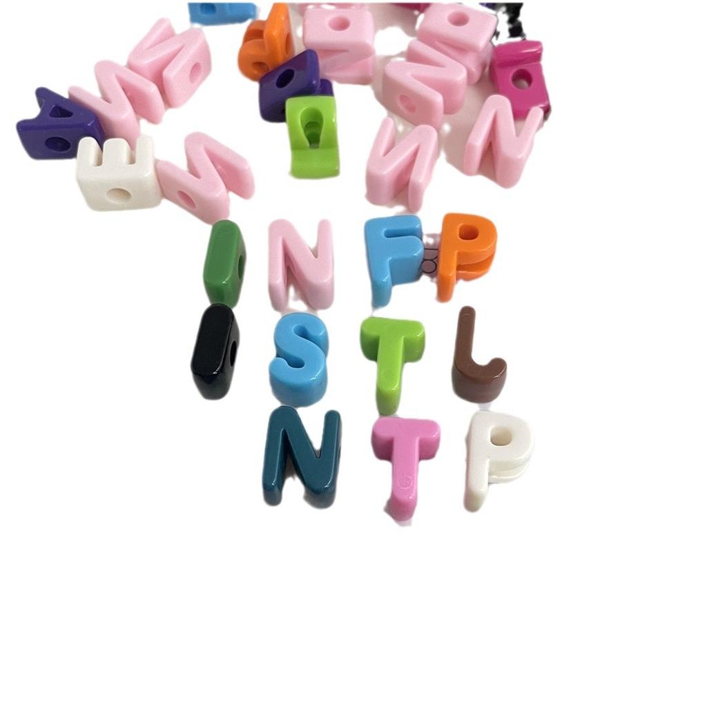 10 Stück/Los Bunte Englische Buchstabenperlen Für Schmuckherstellung DIY Dekoration Handykette Schlüsselanhänger Perlenstift Haaraccessoires