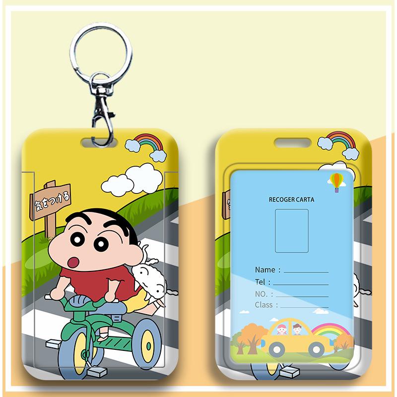 Crayon Shin-chan Cartoon Student Lanyard ID Badge Holder for Campus Use