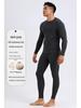 Ensemble de sous-vêtements thermiques en cachemire et soie pour homme de classe A: Haut et bas à col rond ajusté, plus velours pour plus de chaleur en automne/hiver.