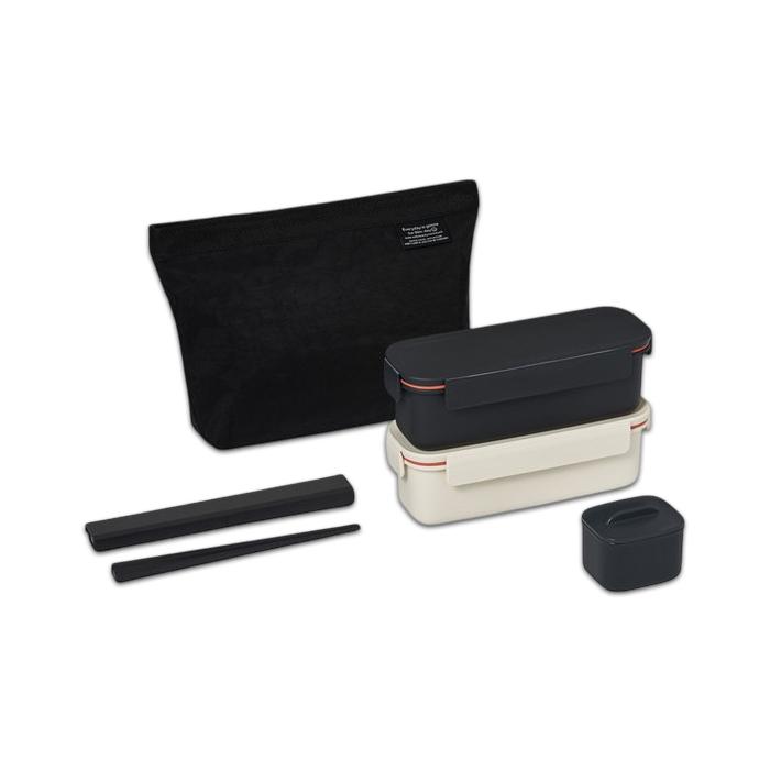 LocknLock Slim Lunch Box Set with Carry Pouch and Chopsticks Korean Portable Bento Meal Set 3 Colors
