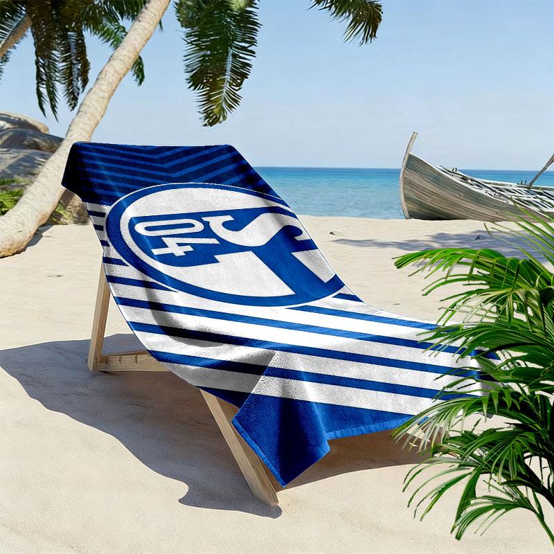 Asciugamano da Spiaggia Stampato Schalke 04, Asciugamano Grande Morbido Asciugatura Rapida per Spiaggia Campeggio Nuoto