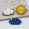 Creative Sun and Cloud Metal Brooch: Cute Geometric Expression Accent for Clothing