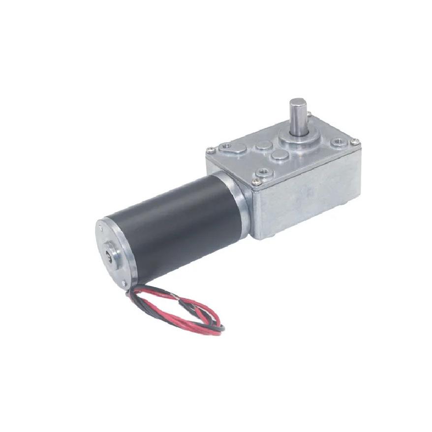 DC12V 24V Powerful Torque Gearmotor Metal Turbo Worm Gearbox Type-D Shaft Reversed Low Speed 70kg.cm Self-Lock Worm Gear Motor
