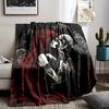 Gothic Love Skull Blanket - Soft Cozy Throw with Red and Black Design,Perfect for Bedroom Decor, Unique Gift for Dark Art Lovers