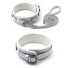Liebe Seele SM Goods Cosplay Restraints High Quality Cosplay X Silver Metal Collar, Handcuffs, Set, (White Fittings)