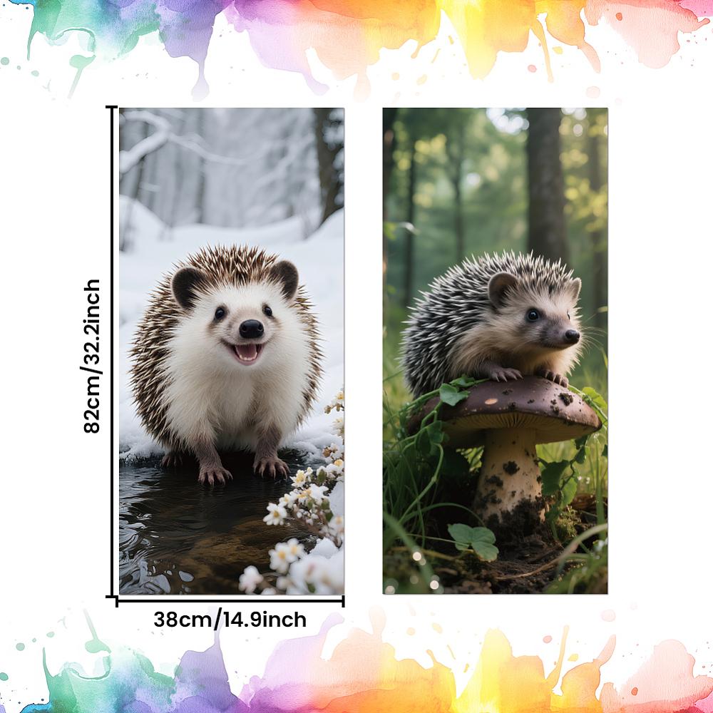 PVC Stickers Self-adhesive Decorative Stickers Decals for Trash Decoration Hedgehog 820x380mm 2pcs/set
