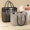 Portable Collapsible Mesh Drain Basket 2in1 Travel Toiletry Organizer Washbag Large Swimming Fitness Storage Bag with Handle