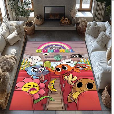 Erstaunliche Welt von Gumball Kristall-Samt Teppich, Weicher Anti-Rutsch Kristall-Samt Teppich für Wohnzimmer Schlafzimmer Heimdekoration