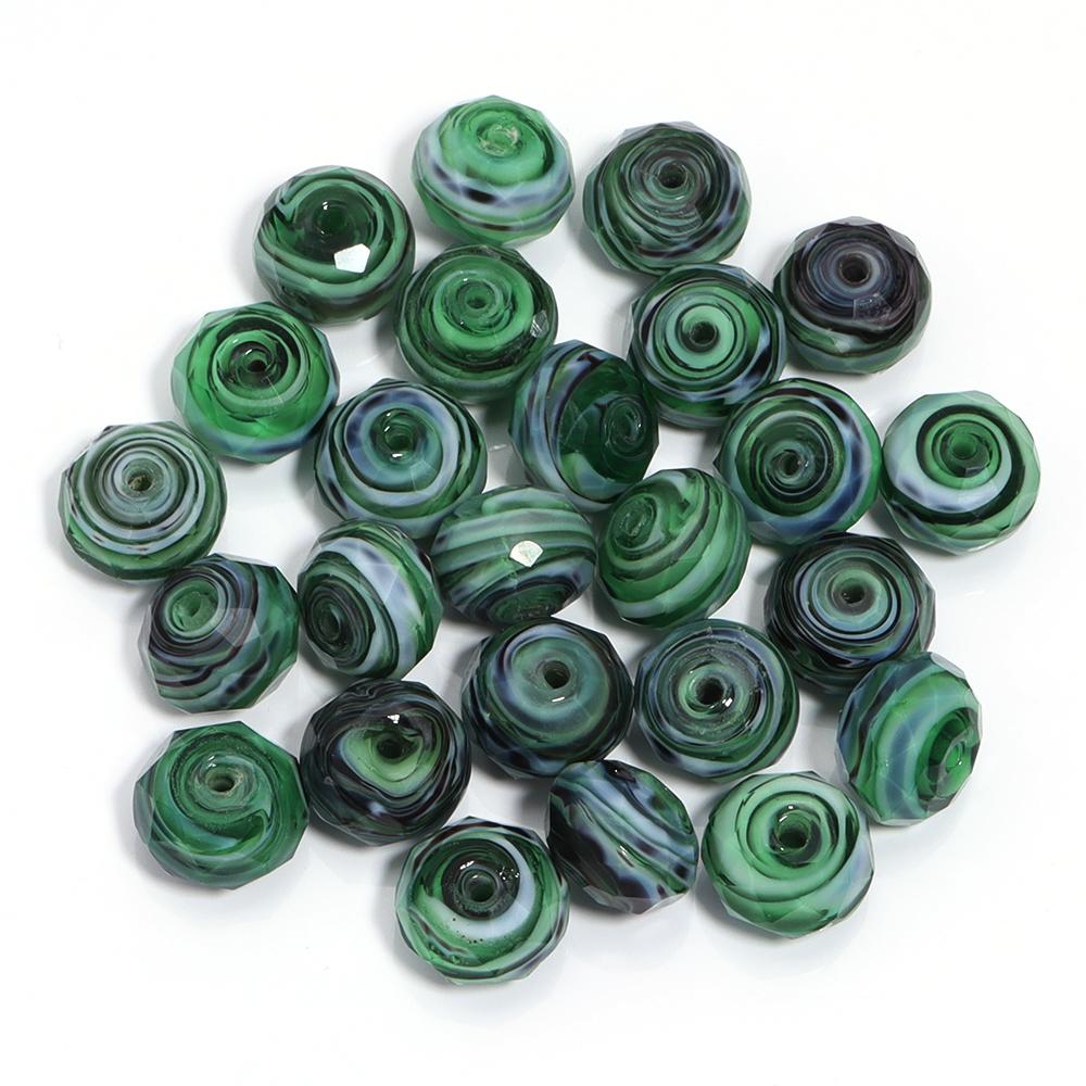 10pcs/lot Color Lampwork Abacus Beads Faceted Spacer Glass Bead for Beaded Jewelry Making Findings DIY Charms Bracelet Necklace